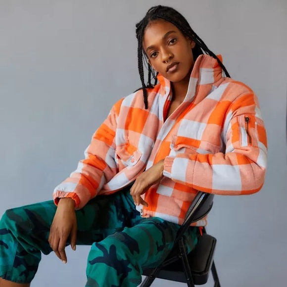 NWOT Urban Outfitters/BDG Puffer Flannel Jacket S: XS - Picture 1 of 8